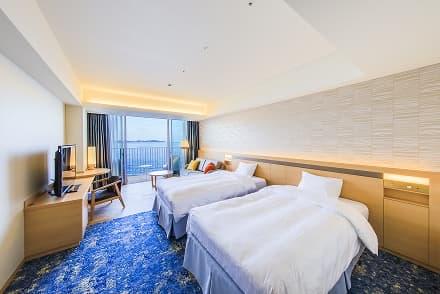 Luxury hotel room interior, showcasing the upscale stay experience available with the Atami Korakuen Hotel Invitation Coupon.