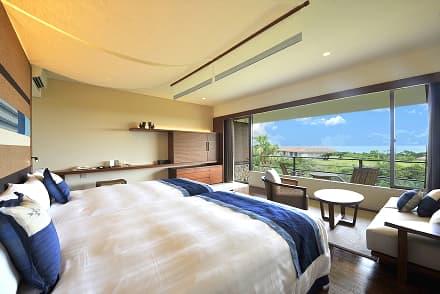 Luxury hotel room interior, showcasing the upscale stay experience available with the Haimurubushi Hotel Invitation Coupon.